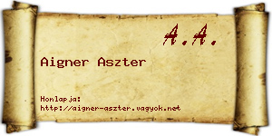 Aigner Aszter névjegykártya